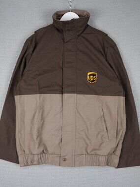 UPS Vintage Bomber Jacket Brown United Parcel Service
